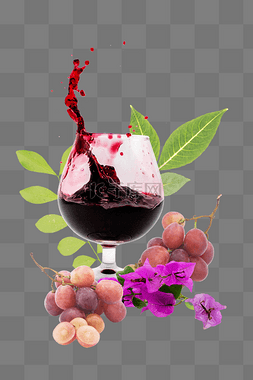 葡萄红酒水果组合