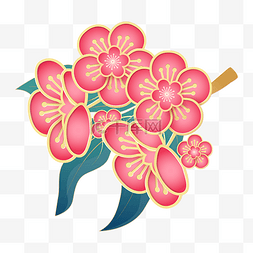 春节梅花装饰图片_立体剪纸花朵装饰