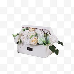 白玫瑰礼盒图片_情人节送的白玫瑰礼盒