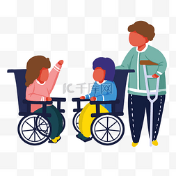 轮椅人图片_残疾人聚集聚会聊天