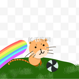 小猫创意装饰图片_彩色创意小猫圆球元素