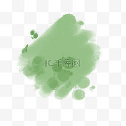 绿色水彩清新图片_清新水彩绿色笔触喷墨