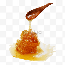 甜蜜蜜素材图片_甜蜜蜜蜂巢木勺
