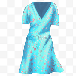 夏季时尚蓝色裙子