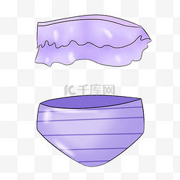 紫色抹胸泳衣插画