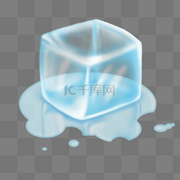 冰层融化图片_蓝色融化冰块插画
