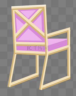 椅子框架图片_紫色木质椅子插图