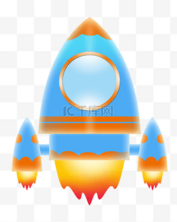 火箭武器图片_蓝色立体火箭