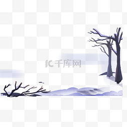 冬季冬天下雪树木