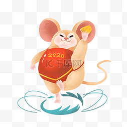 老鼠形象卡通图片_卡通2020新年小老鼠形象