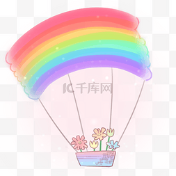 彩虹小元素图片_彩虹氢气球
