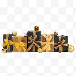 黑金色礼盒图片_黑金色圣诞礼盒