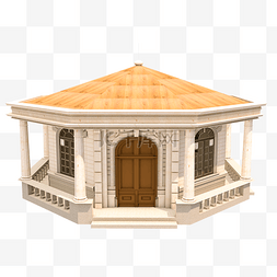 3D仿真欧式小房子