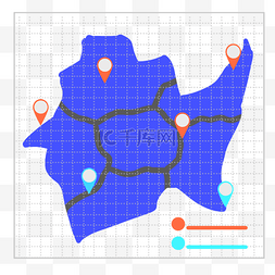 清新地图图片_卡通蓝色地图图表