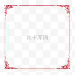 相框花纹边框图片_中国风红色古典边框