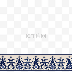 中国青花瓷钱币装饰边框清