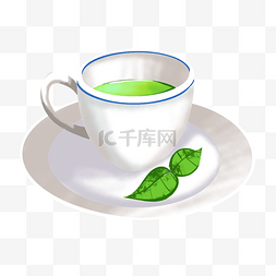 白色的茶杯茶叶插画