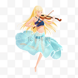 拉小提琴的女生