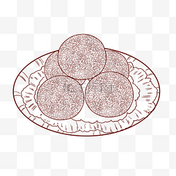 企业vip免费下载空心麻元麻团插画个人vip和企业vip免费下载麻球餐饮