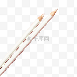 白色的高光图片_两只白色的铅笔免扣图