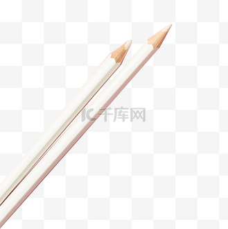 两只白色的铅笔免扣图