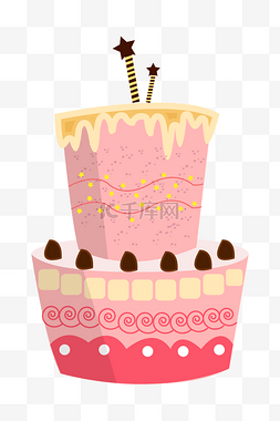 双层粉色生日蛋糕
