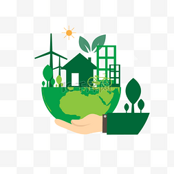 绿色环保能源图片图片_风车环保能源插画