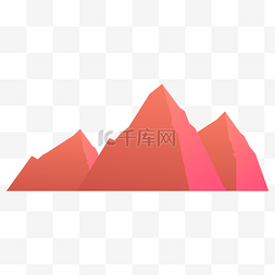 巽寮湾远景图片_深暖色渐变扁平风山峦素材