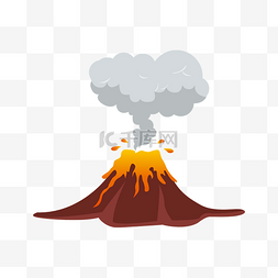 火山和乌云图片_矢量火山喷发