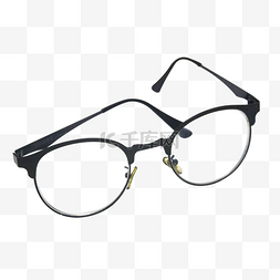 近视眼镜图片图片_黑色框架金属眼镜