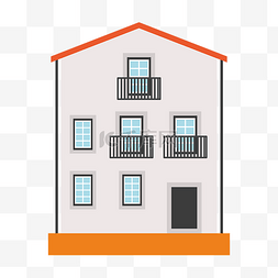 阳台装饰房屋插画