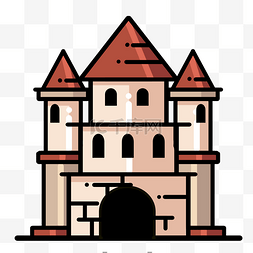 红色的城堡图片_红色的城堡建筑插画