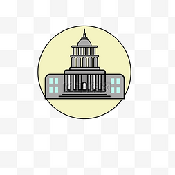 建筑白宫房屋卡通