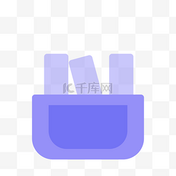 手机透明图标图片_紫色扁平盒子图标免抠图