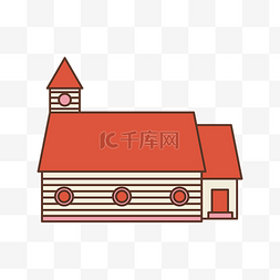 房子烟图片_红色的房子装饰插画