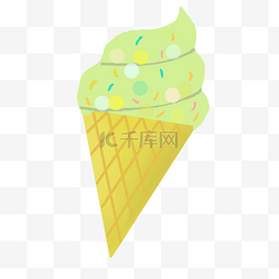 蛋筒冰淇淋卡通图片_黄色卡通蛋筒