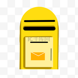 黄色信件图片_黄色墙挂式邮箱矢量装饰