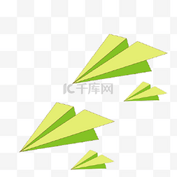 绿色纸飞机图片_绿色的折纸飞机