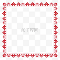 中式花纹边图片_暗红色中式花纹描边矩形边框