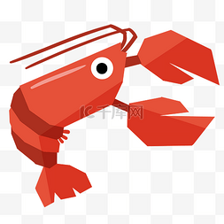 卡通食物拟人图片_弯腰的小龙虾插画