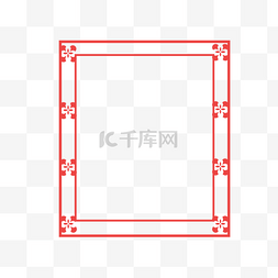 中国风红色窗框图片_中国红中国风花纹简约线条边框