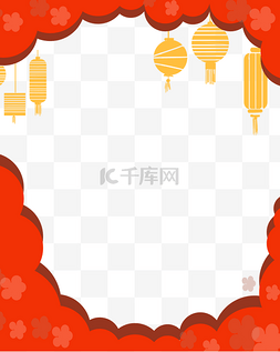 中国风春节背景图片_元宵年货节灯笼炮竹剪纸背景