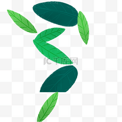 卡通植物底纹图片_绿色的自然枝叶卡通