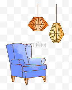 现代装修蓝色椅子