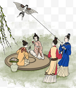 风筝传统图片_三月三上巳节传统节日农历阴历女