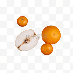 新鲜的橘子和鸭梨