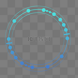 简约圆环边框图片_蓝色渐变科技不规则简约边框圆环