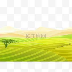 绿植边框装饰图片_乡村田野农田树木