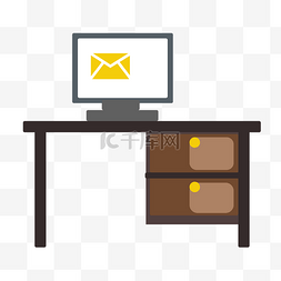 黄色桌子和电脑