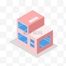 2d房子图片_粉色立体房子房屋